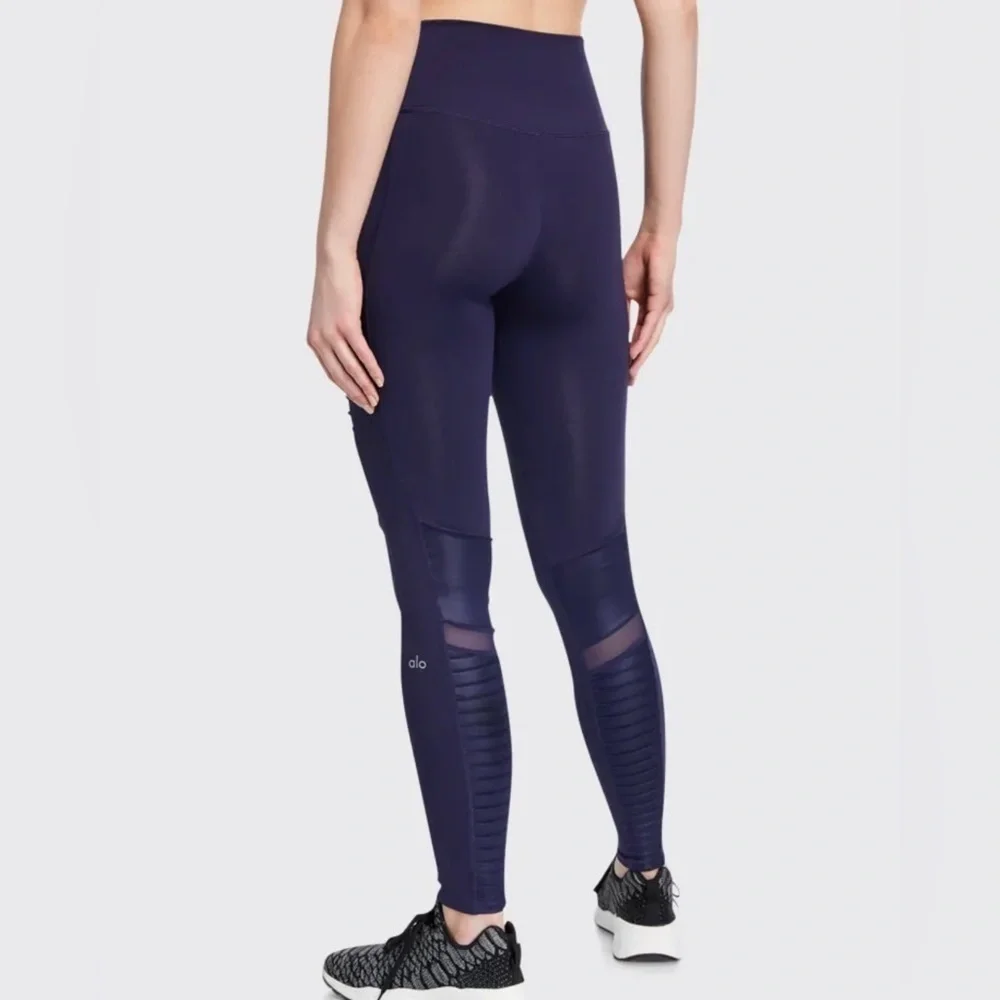 Alo YOGA High-Waist Moto Sport Leggings with Mesh Panels
